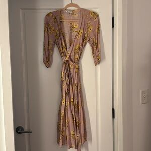 Madewell Linen Wrap Dress XS